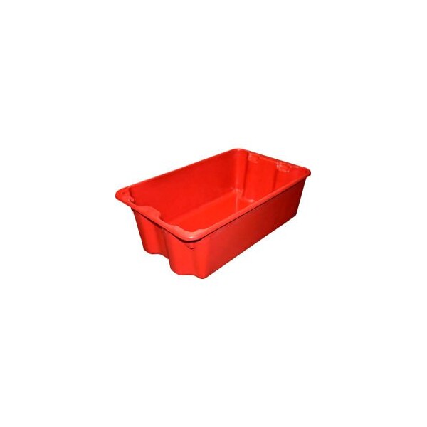 Mfg Tray Stack & Nest Storage Tote, 24-1/4 in L x 14-3/4 in W x 8 in H, Red, Fiberglass, 10 PK 780508-5280 - main